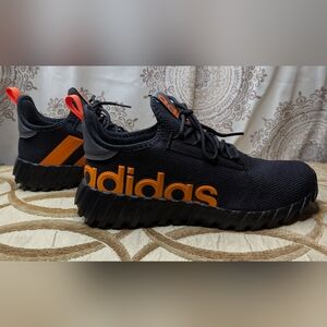 NWOT Adidas Kaptir 3.0 Unisex Kid's Sneakers Black Impact Orange Boys Size 5.5
